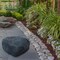 Decorative Outdoor Weather-Resistant Artistic Artificial Faux Stone Rock, Garden Patio Granite Grey Fiberglass Stone